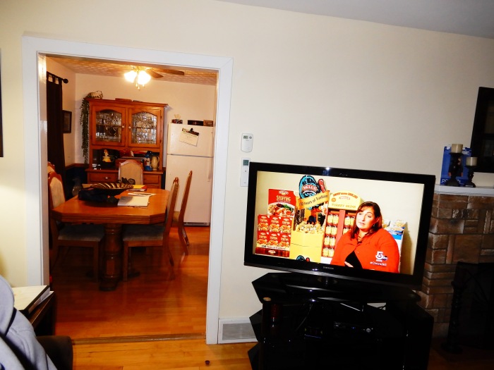 Kitchen BEFORE &amp; doorway &amp; TV